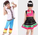 云南少数民族儿童壮族演出服装男女怒族苗族表演服葫芦丝演出服装