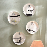 现代中式陶瓷盘子墙面装饰壁饰壁挂创意餐厅挂件电视背景墙装饰品