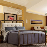 美式复古铁艺床公主床双人床1.5 1.8米简约单人床1.2米钢管铁床架