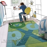 可爱宜家儿童房字母地毯客厅茶几卧室样板间手工腈纶地毯可定制