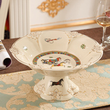 奢华欧式陶瓷果盘 客厅茶几餐桌水果盘装饰品 创意家居工艺品摆件