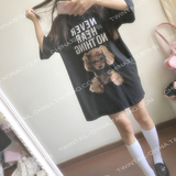 双马尾协会 milkboy 日本杂志模特同款bf风宽松 可爱泰迪小熊T恤