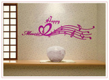 心形音乐符号墙贴音符乐谱五线谱教室墙纸客厅卧室幼儿园贴纸贴画