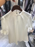 韩国东大门代购Tailor专柜正品 2016夏季新款白色短袖棉麻女衬衣