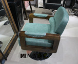 厂家直销新款配套豪华美发椅子实木复古洗头床发廊专用剪发椅子