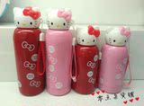 韩国卡通可爱粉红Kitty防漏便携不锈钢真空女儿童小保温水杯水壶