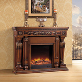 五包1.5米壁炉欧式 美式实木电壁炉装饰柜 仿真火取暖壁炉 壁炉架