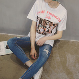 韩国官网同款1981复古照片休闲短袖白色T恤女显瘦百搭潮2016春夏