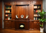 南京美式实木书柜原木 带门书柜 单个自由组合书柜 厂家定制书柜