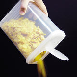 日本进口厨房保鲜盒 干货储藏盒食品盒 大容量长方形零食塑料盒子