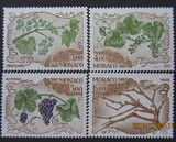 摩纳哥邮票1987年葡萄藤4全 全品  目录10.85美元