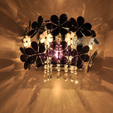 现代简约创意田园卧室壁灯 LED水晶花朵客厅灯具　时尚个性床头灯