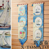 趴番茄地中海风格 海洋 帆船沙滩油画帆布画无框画装饰画一对46元
