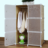 成人组合简易衣柜 宜家塑料组装布艺衣橱实木单人折叠收纳柜子