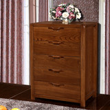 现代中式实木榆木柜三四五斗柜客厅木质抽屉式收纳柜整装卧室家具