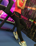 假两件运动长裤女士春秋款跑步运动健身瑜伽速干弹力紧身小脚长裤