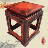 定制老挝红酸枝木 大果紫檀实木矮凳 正方形小凳子红木家具