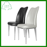 不锈钢餐椅子简约现代欧式黑白皮革酒店靠背椅组合宜家用餐桌椅凳