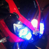 隆鑫GP150 跑车改装 摩托车大灯总成 氙气灯双光透镜天使眼恶魔眼