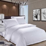 五星级酒店纯白色宾馆床单被套三四件套床上用品多件套件床品批发