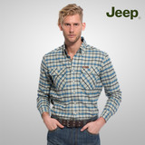 JEEP/吉普 官方旗舰店 专柜正品 男装纯棉 长袖格子衬衫JW10WH043