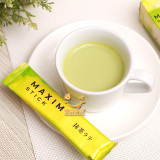 日本进口零食品 AGF MAXIM 宇治抹茶拿铁速溶奶茶粉冲饮品 4本入