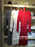 韩国进口 2016春款新款ELFIN 女士束腰显瘦 腰带 长款连衣裙 现货
