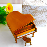 创意礼品木三角钢琴卡农音乐盒生日礼物实用送男女生刻字情人定制