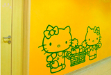 Hello Kitty凯蒂猫运蔬菜 可爱卡通幼儿园 女生儿童房贴画 墙贴纸