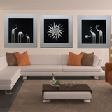 客厅高档装饰画现代简约中式沙发背景墙三联欧式幸福象太阳花挂画
