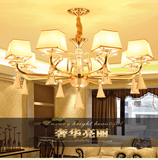 欧式客厅吊灯金色水晶吊灯奢华简约现代餐厅卧室大气灯具简欧LED