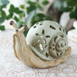 清仓狂甩lifiniti蜗牛镂空陶瓷创意烛台摆件家居饰品 装饰工艺品
