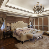 欧式床双人床全实木床雕花1.8米婚床美式新古典1.5m公主床样板房