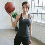 夏季新款韩国女子健身房运动背心 大码含胸垫速干透气瑜伽服上衣