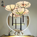 新中式吊灯现代中国风绘画灯笼布艺创意餐厅过道灯饰古典个性灯具