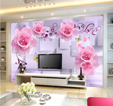 玫瑰花3d立体电视背景墙纸壁纸客厅卧室沙发欧式无纺布壁画墙壁