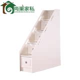 韩式儿童高低床双层床上下床组合床梯柜带储物抽屉实木象牙白梯柜
