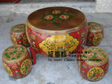 【雅堂坊-中式复古家具】仿古彩绘茶几 鼓茶几 鼓形餐桌彩绘家具