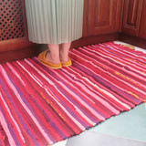 环保彩色碎布条地垫 进门浴室门垫脚垫茶几垫卧室垫厨房垫 床边毯