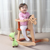 欧式实木幼儿童摇马木制摇椅玩具车益智幼儿园环保安全周岁礼物