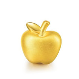 黄金苹果3D硬金Charme转运珠 足金苹果吊坠手链串珠项链 易鑫珠宝