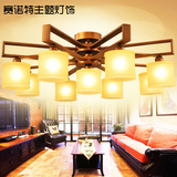 新中式吸顶灯现代led客厅灯书房卧室餐厅灯大气圆形玻璃中式灯具