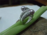 名师原创纯银饰品镶嵌宝石珍珠戒指首饰来图个性定制手工加工定做