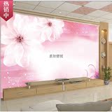 欧式简约粉色花卉3D梦幻墙纸卧室电视背景墙壁纸无缝大型壁画唯美
