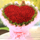 33朵红粉白玫瑰花束合肥芜湖巢湖同城99朵鲜花速递情人节生日求婚
