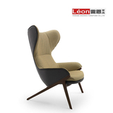 雷恩 北欧设计师客厅样品房老虎椅子单人实木休闲沙发椅简约现代