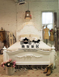 法国出口实木家具 法式复古实木雕花床 美式乡村风格实木双人床