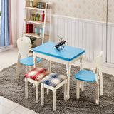 地中海实木折叠餐桌椅可伸缩餐桌组合英伦风格小户型餐桌家用饭桌