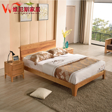 北欧宜家日式实木床简约现代卧室家具双人单人床1.8小户型实木床