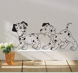 宠物店 幼儿园 动物狗狗儿童房墙贴画 墙壁卡通贴纸 两只小狗